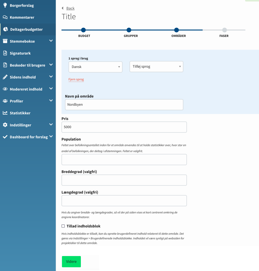 Deltagerbudgetter trin 3