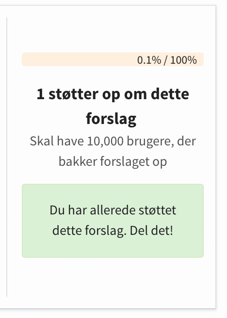 Forslag støttet