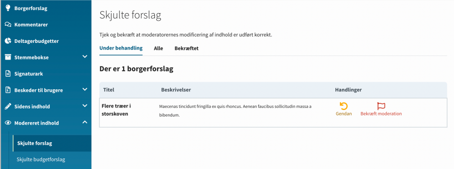 OS2consul moderation skjulte forslag